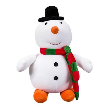 Boneco da Neve Natal Plush Pequeno Branco Cachecol Verde e Vermelho - W.u. pelúcias é boa?