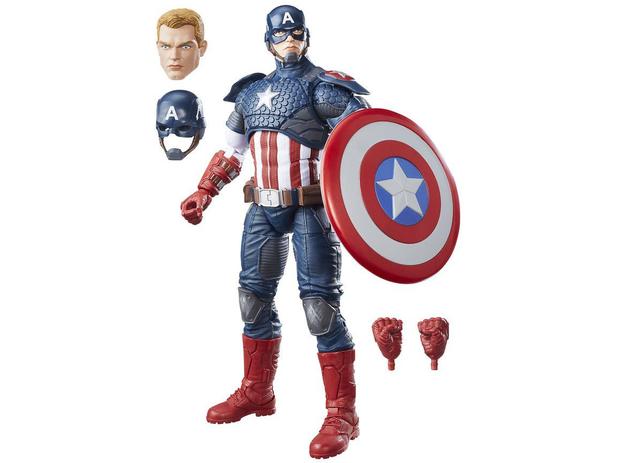 Boneco Marvel Legends Séries - Captain América com Acessórios Hasbro
