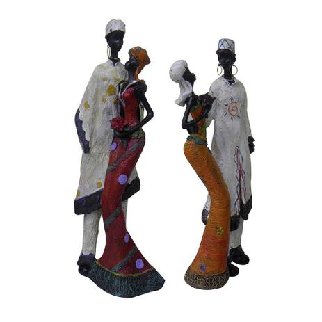 Bonecos Casal Africano Mini de Resina Enfeite Decorativa Decoracao (8033) - Braslu é boa?