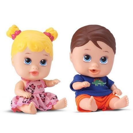 Bonecos little dolls gêmeos - divertoys Menor preço em Bonecos little dolls gêmeos - divertoys