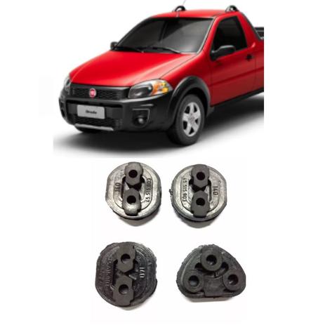 Borracha / Coxim Escapamento Strada 1.6 / 1.8 Kit C/ 4 Peças - DISKSCAP Menor preço em Borracha / Coxim Escapamento Strada 1.6 / 1.8 Kit C/ 4 Peças - DISKSCAP