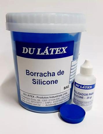 Borracha de Silicone para moldes e formas 1kg - BAE Cor Azul Escuro + Catalisador 25gr. - Du Látex