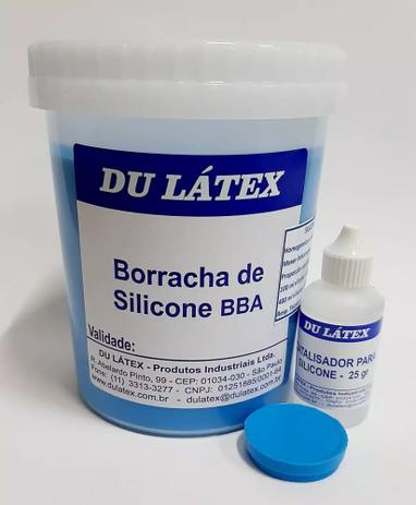 Borracha de Silicone para moldes e formas 1kg - Cor Azul BBA + Catalisador 25gr. - Du Látex