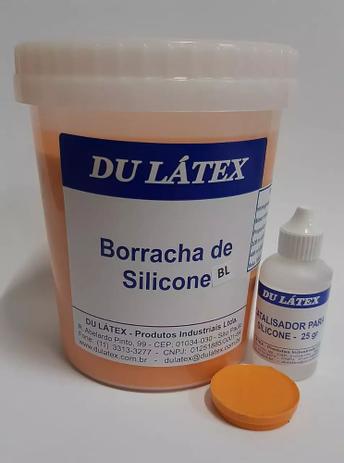 Borracha de Silicone para moldes e formas 1kg - Cor Laranja + Catalisador 25gr. - Du Látex