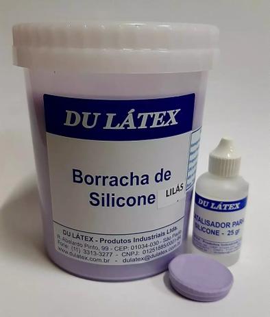 Borracha de Silicone para moldes e formas 1kg - Cor Lilás + Catalisador 25gr. - Du Látex