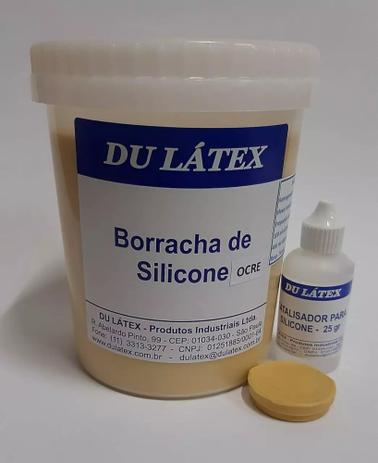 Borracha de Silicone para moldes e formas 1kg - Cor Ocre + Catalisador 25gr. - Du Látex