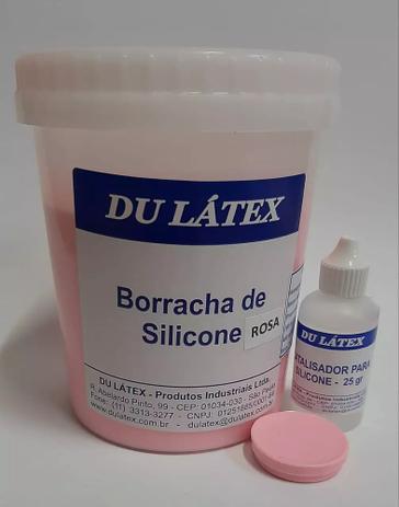 Borracha de Silicone para moldes e formas 1kg - Cor Rosa + Catalisador 25gr. - Du Látex
