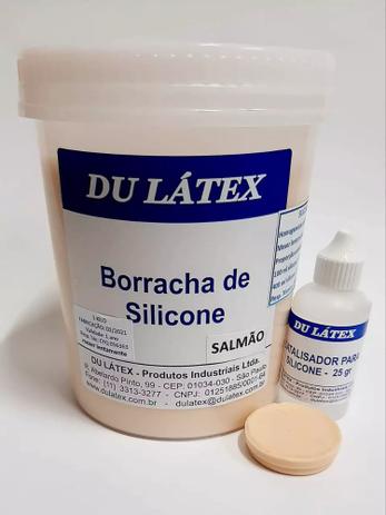 Borracha de Silicone para moldes e formas 1kg - Cor Salmão + Catalisador 25gr. - Du Látex