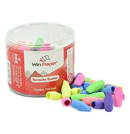 Borracha escolar modelo ponteira colors kit com 100 peças - Wincy Menor preço em Borracha escolar modelo ponteira colors kit com 100 peças - Wincy