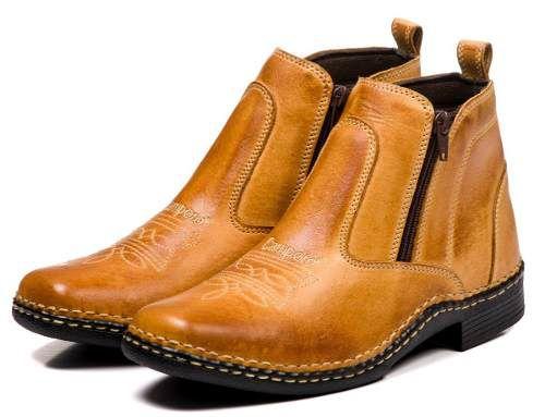 Bota Botina Country Couro Masculina Zíper Lateral - Campero é boa?