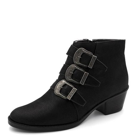 botinha cano baixo preta