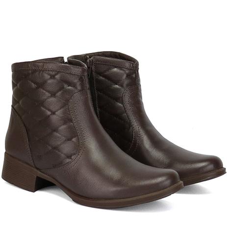 Bota Botinha Feminina De Cano Curto Em Couro Preta Com Salto Baixo Ref.312  - CLA-CLE - Bota Feminina - Magazine Luiza