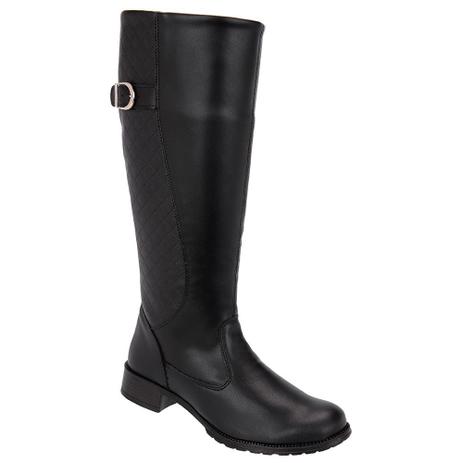 bota preta cano longo feminina