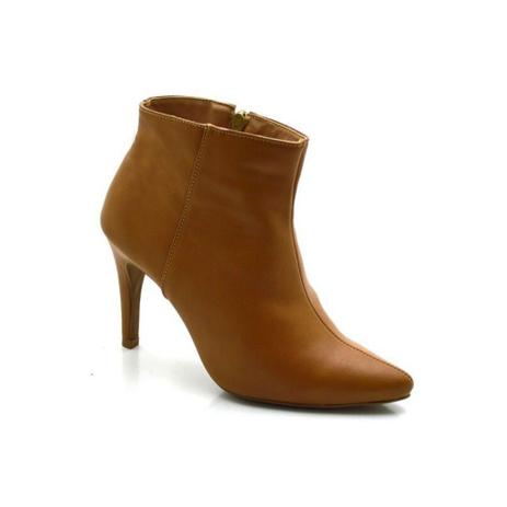 bota cano curto bico fino caramelo
