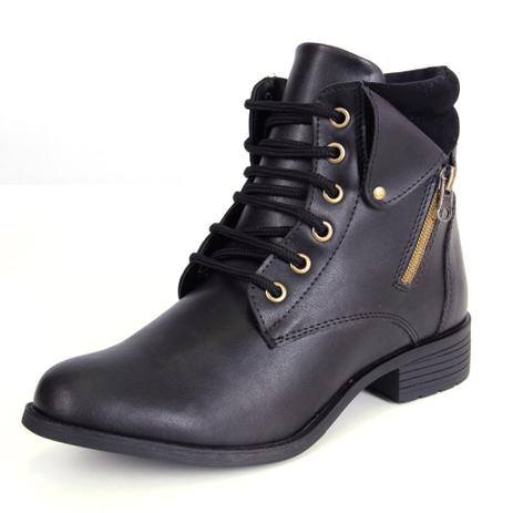 Bota Cano Curto Coturno Montaria Preta Zíper lateral Selten Menor preço em Bota Cano Curto Coturno Montaria Preta Zíper lateral Selten