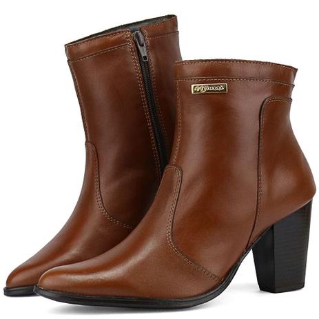 bota cano curto salto baixo bico fino