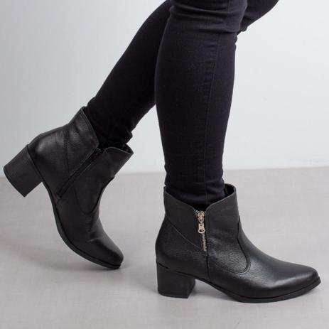 Bota cano curto em couro com salto baixo 6924 - Andrea Vinci - Outros Moda  e Acessórios - Magazine Luiza