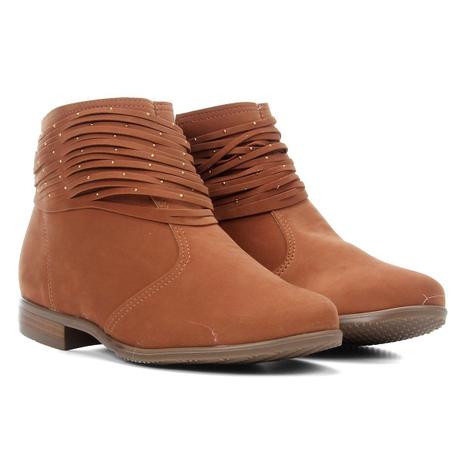 bota cano curto caramelo camurça