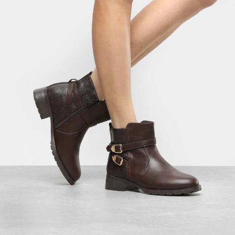 bota cano curto mooncity fivela feminina