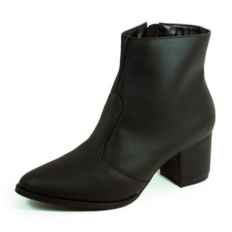 bota cano curto salto baixo preta