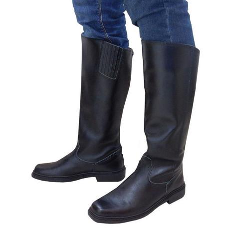 Bota Cano Longo Cavalaria Florestal de Couro com Elástico e Zíper Traseiro  (843TN3435) - Quicash - Bota Masculina - Magazine Luiza