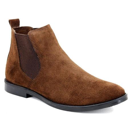 Bota Chelsea Preta Couro Camurça Masculina 502 na J Calçados