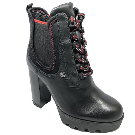 bota coturno couro bottero salto alto tratorado feminina