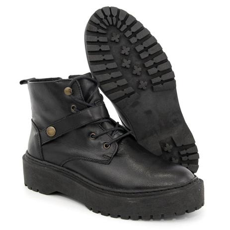bota feminina coturno couro cano curto salto baixo conforto