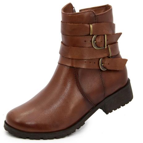 Bota coturno em couro feminina marrom rasteira - TERRA DO SAPATO - Coturno  Feminino - Magazine Luiza