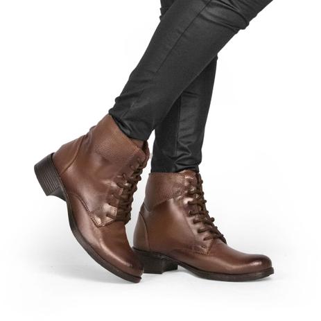 Bota Coturno Feminina 6011 Napa Sintética Cano Médio Fechamento em Cadarço  com Solado Emborrachado - San Lorenzo Franca - Calçados Femininos -  Magazine Luiza