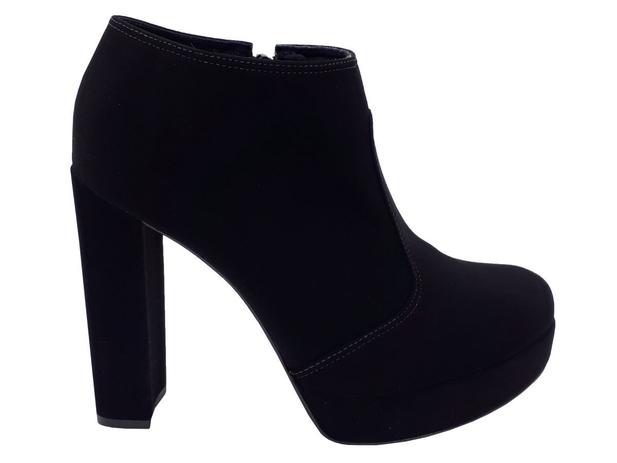 bota ankle boot salto grosso preta