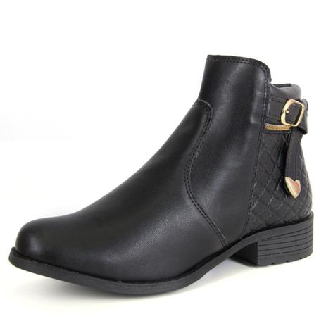 Bota Coturno Feminina Cano Curto Montaria Preta Selten Menor preço em Bota Coturno Feminina Cano Curto Montaria Preta Selten
