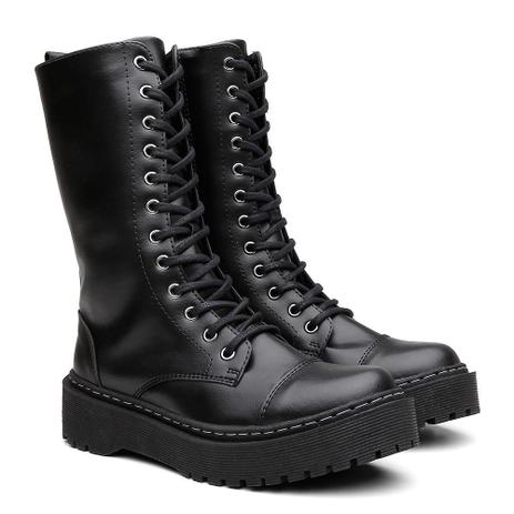 bota coturno feminina cano longo