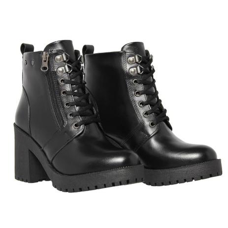 bota coturno feminino salto alto grosso tratorada cano curto