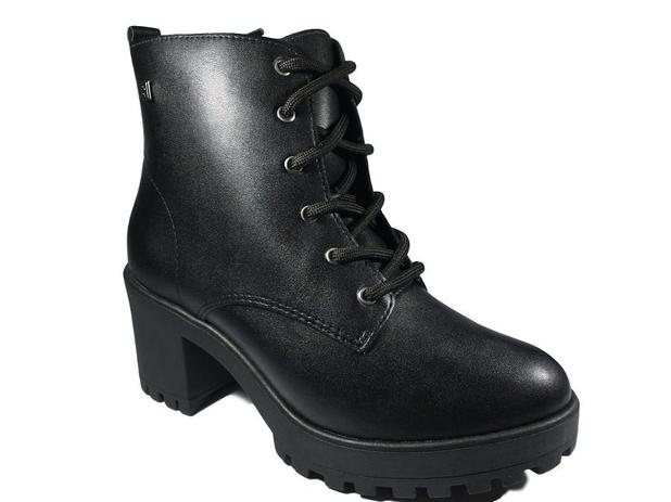 Bota Coturno Feminina Ramarim Preta Couro Solado Tratorado Menor preço em Bota Coturno Feminina Ramarim Preta Couro Solado Tratorado