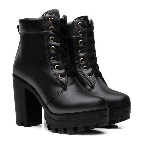 Bota Coturno Feminina Tratorada Vicerinne Menor preço em Bota Coturno Feminina Tratorada Vicerinne