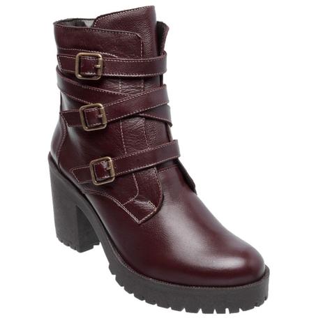 bota coturno feminina vinho