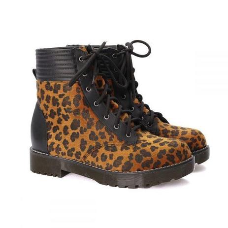 bota coturno animal print