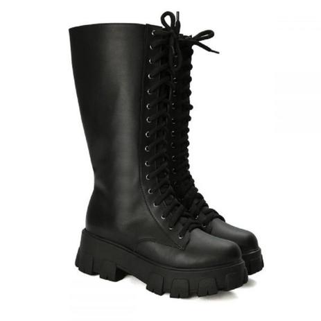 bota coturno feminina cano alto