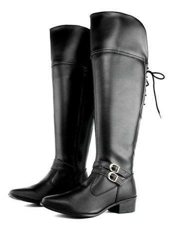 bota cano longo acima do joelho salto alto