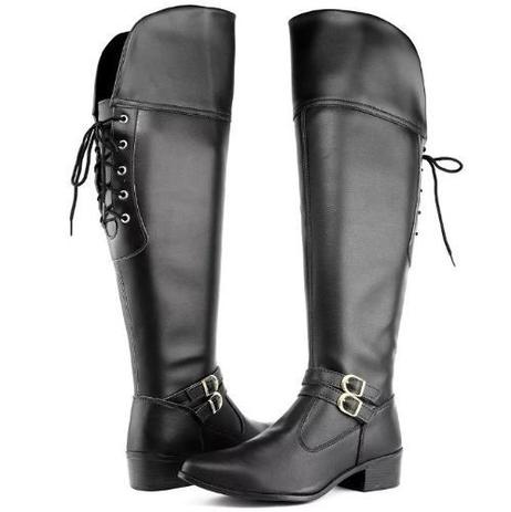 Bota Coturno Feminino Over The Knee Cano Longo Acima/ Joelho - Dona beja Menor preço em Bota Coturno Feminino Over The Knee Cano Longo Acima/ Joelho - Dona beja