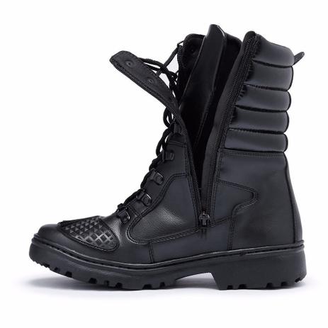 Bota Coturno Militar Motociclista Cano Longo Ziper Lateral Palmilha em Gel - Ks Menor preço em Bota Coturno Militar Motociclista Cano Longo Ziper Lateral Palmilha em Gel - Ks