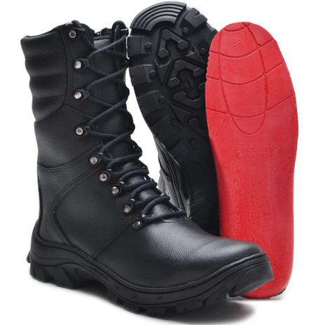 coturno militar com ziper