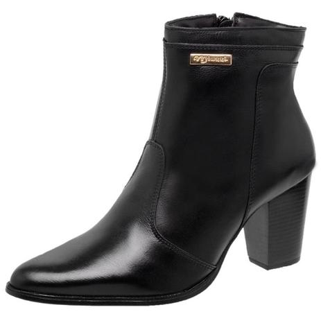 bota de couro bico fino feminina