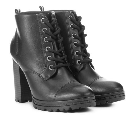 bota coturno feminino salto alto grosso tratorada cano curto