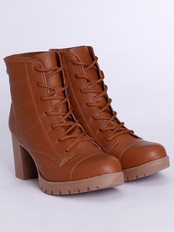 Bota Coturno Salto Bloco Feminina Caramelo - Mississipi - Coturno Feminino  - Magazine Luiza