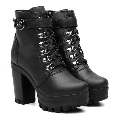 Bota Coturno Tratorada Feminina com Fivela Vicerinne - Coturno Feminino - Magazine Luiza