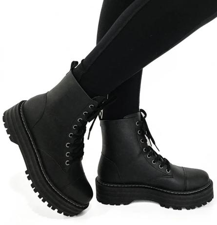 Bota Coturno Tratorado Cano Médio Solado Plataforma - Mesma Batida - Coturno Feminino - Magazine Luiza