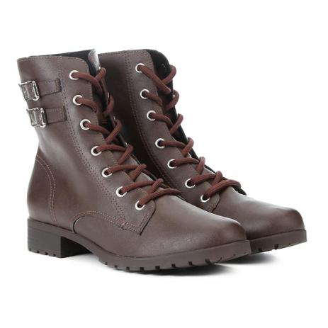 Bota Coturno Via Marte Detalhe Fivelas Laterais Feminina Menor preço em Bota Coturno Via Marte Detalhe Fivelas Laterais Feminina