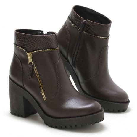 Bota Coturno Zart Tratorada em Couro Menor preço em Bota Coturno Zart Tratorada em Couro